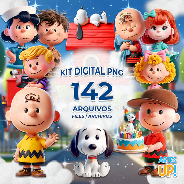 Kit digital PNG Snoop y la pandilla de Charlie Brown Clipart 3D 1
