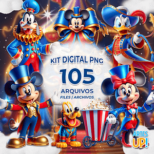 Kit Digital PNG Disney Circo Mickey Circo Clipart