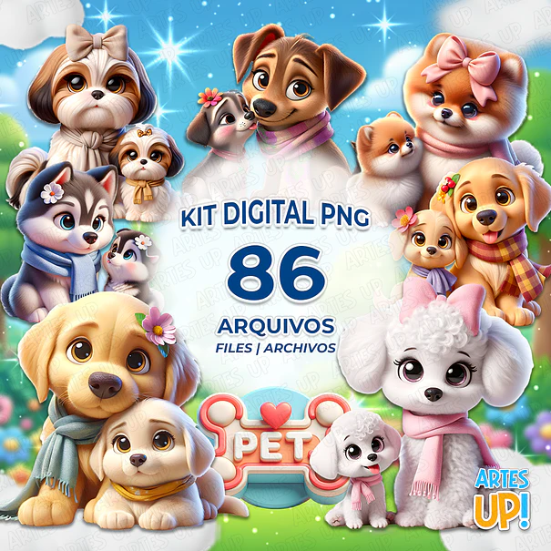 Kit Digital PNG Mãe Pet Clipart  1