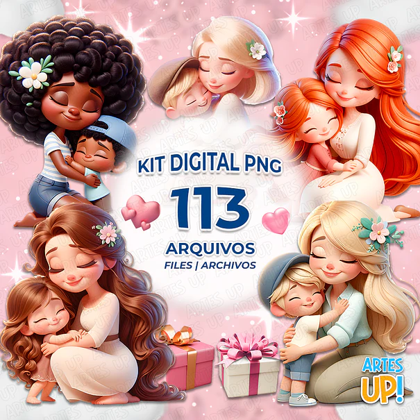 Kit digital Abrazo de Madre PNG, Clipart de Amor de Madre 1