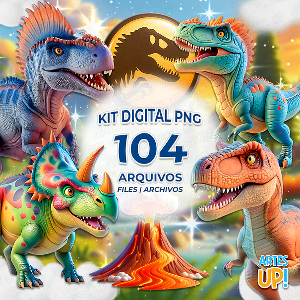 Kit digital PNG de dinosaurios de Jurassic Park (clipart) 1