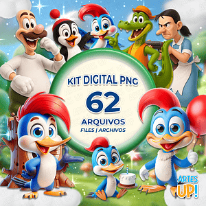 Kit digital PNG Pájaro carpintero Pájaro carpintero Clipart 3D