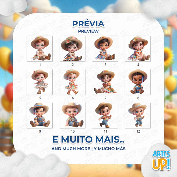 Kit Digital PNG Arraiá Festa Junina Baby Clipart  2