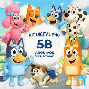Kit Digital PNG Azulado Clipart 3D