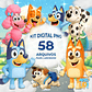 Kit Digital PNG Bluey Clipart 3D - Thumbnail 1