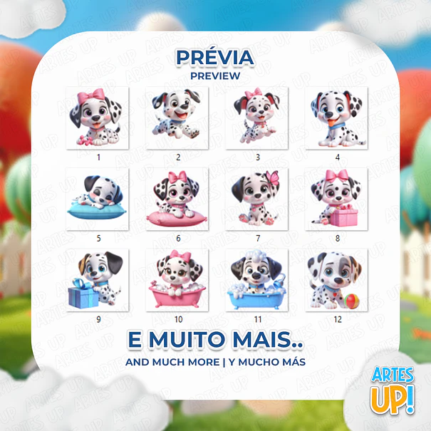 Kit digital PNG 101 Dálmatas 3D Clipart 2