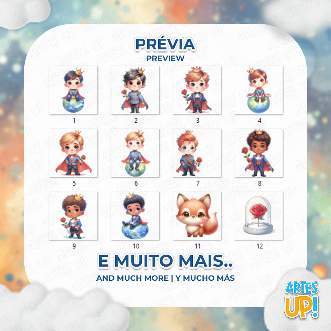 Kit Digital PNG O Pequeno Príncipe aquarela Clipart  2