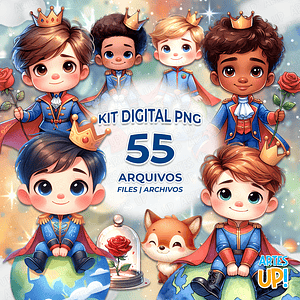 Kit digital de acuarela de El Principito PNG Clipart