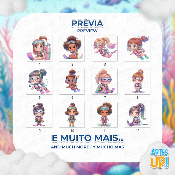 Digital Kit PNG Girl Diving Clipart 2
