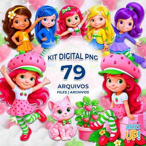 Kit digital de imágenes prediseñadas de Tarta de Fresa