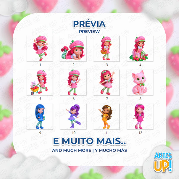 Kit digital de imágenes prediseñadas de Tarta de Fresa 2