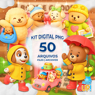 Kit Digital PNG Bobbie Goods 3D Clipart 