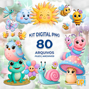Kit digital de animales de jardín 3D PNG Clipart