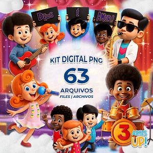 Kit digital PNG 3 palabras 3D Clipart