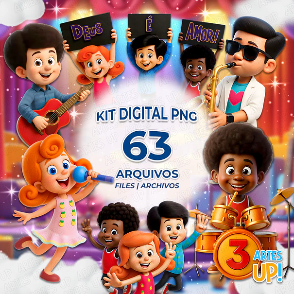 Digital Kit PNG 3 Words 3D Clipart 1