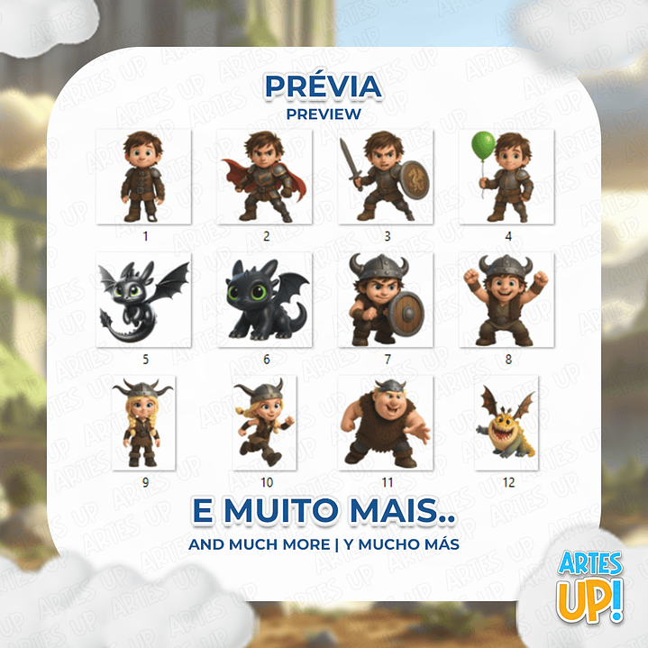 Kit Digital PNG Como Treinar seu Dragão 3D Clipart  2
