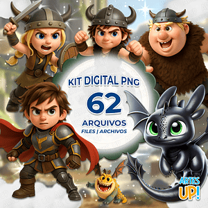 Kit digital PNG Cómo entrenar a tu dragón Clipart 3D