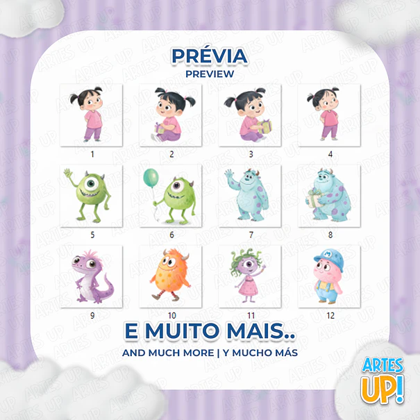 Kit digital de acuarela de Monsters Inc. PNG Clipart 2