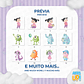 Kit Digital PNG Monstros SA aquarela Clipart  - Thumbnail 2