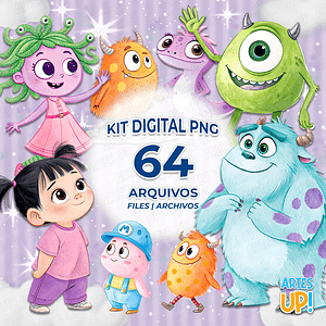 Kit digital de acuarela de Monsters Inc. PNG Clipart