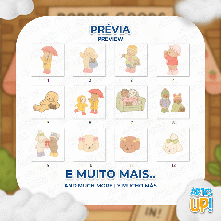 Kit Digital PNG Bobbie Goods aquarela Clipart  2