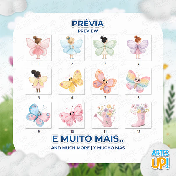 Digital Kit PNG Watercolor Butterfly Girl Clipart 2