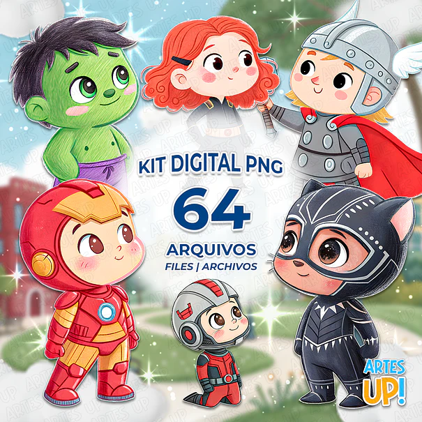 Kit digital de acuarela de Los Vengadores PNG Clipart 1
