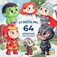Kit Digital PNG Vingadores aquarela Clipart  - Thumbnail 1