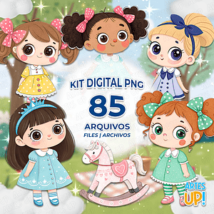 Kit digital PNG Acuarela Casa de muñecas Clipart