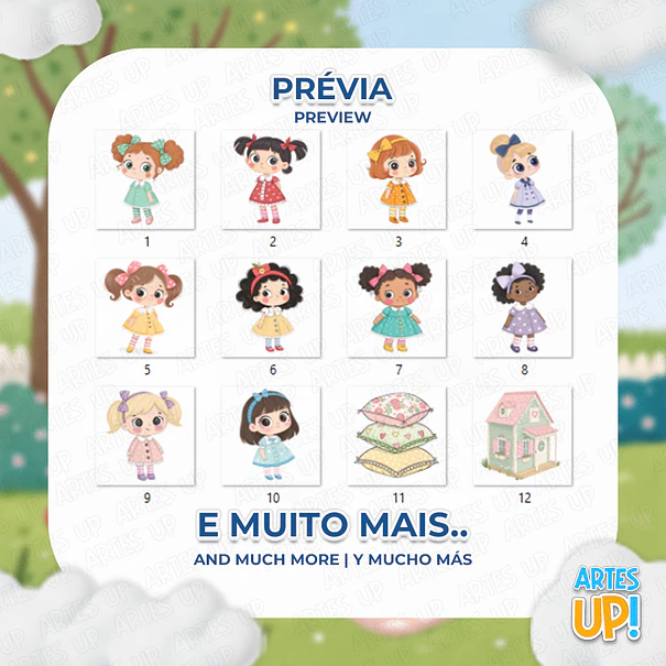 Kit digital PNG Acuarela Casa de muñecas Clipart 2