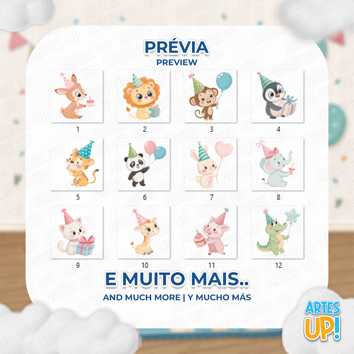 Kit Digital PNG Festa dos Animais Clipart  2