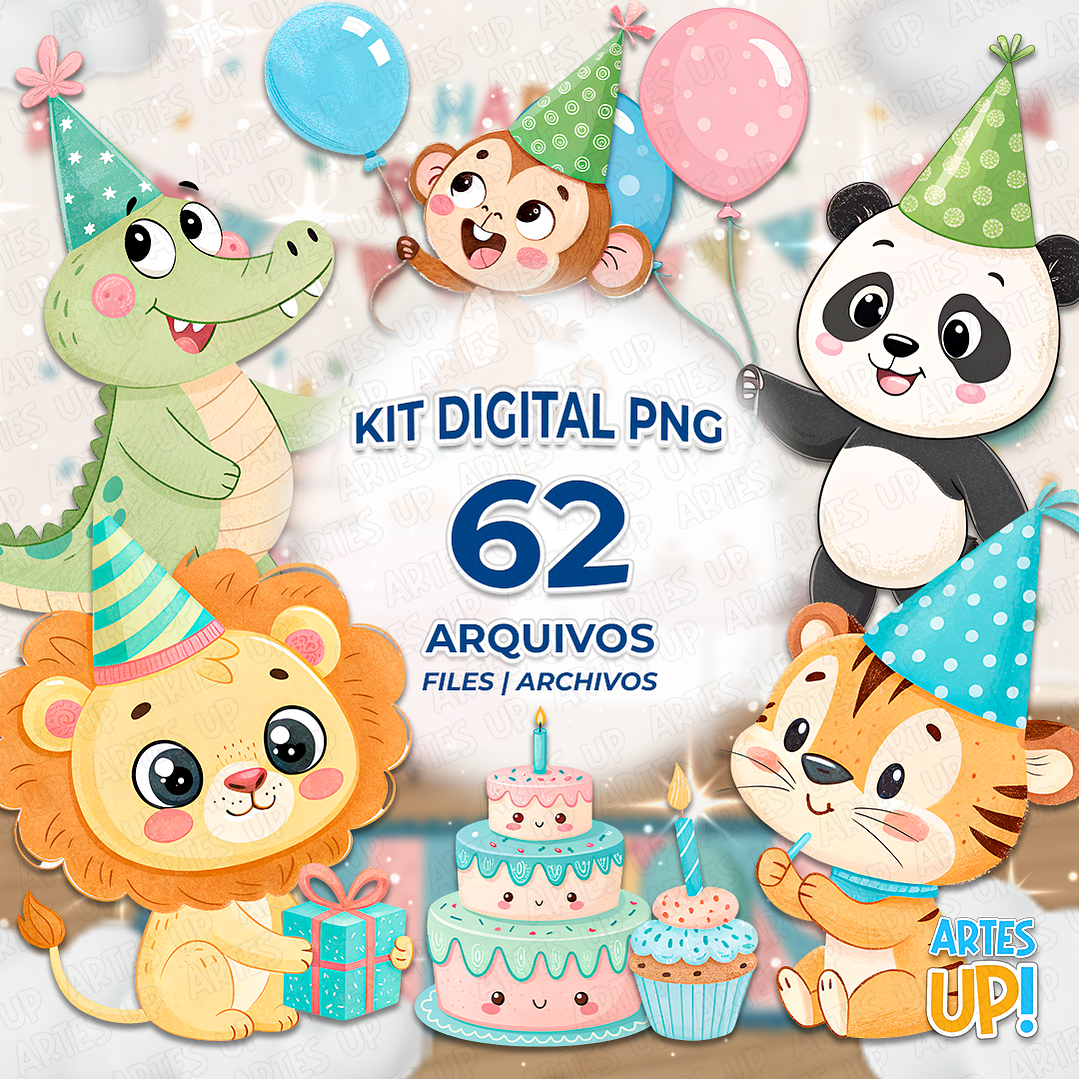 Kit Digital PNG Festa dos Animais Clipart  1