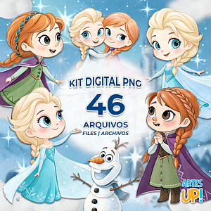 Kit digital PNG Clipart de acuarela congelada