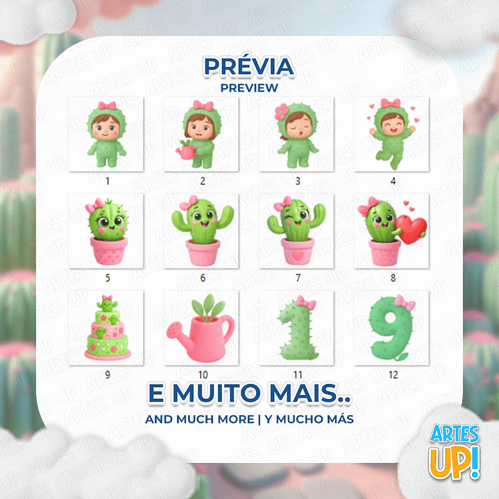 Kit Digital PNG Cacto Cute Clipart  2