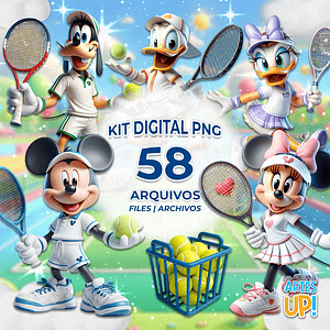 Kit digital de imágenes prediseñadas de tenis de Disney PNG