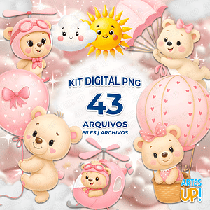 Kit digital PNG Ursa Baloeira Clipart