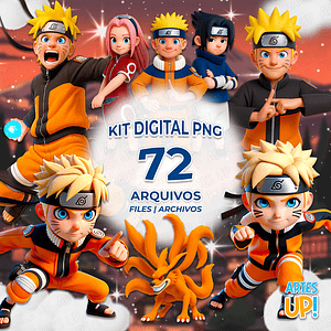 Kit Digital PNG Naruto 3D Imágenes Prediseñadas 