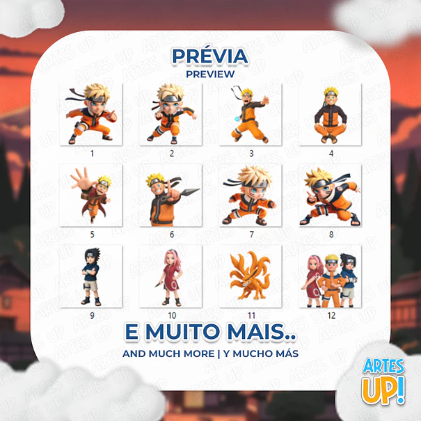 Digital Kit PNG Naruto 3D Clipart  2