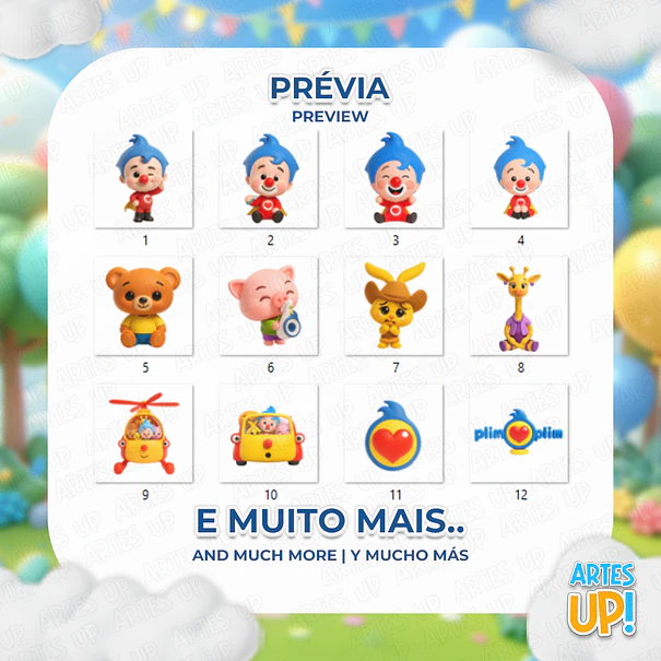 Kit Digital PNG Plim Plim, um Herói do Coração 3D Clipart  2