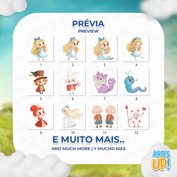 Kit Digital PNG Alice no País das Maravilhas aquarela Clipart  2