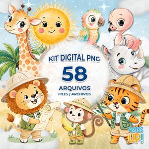 Kit digital PNG Safari Jungles Clipart