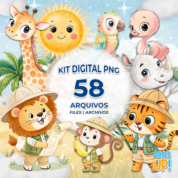 Kit Digital PNG Safari Jungles Clipart  1
