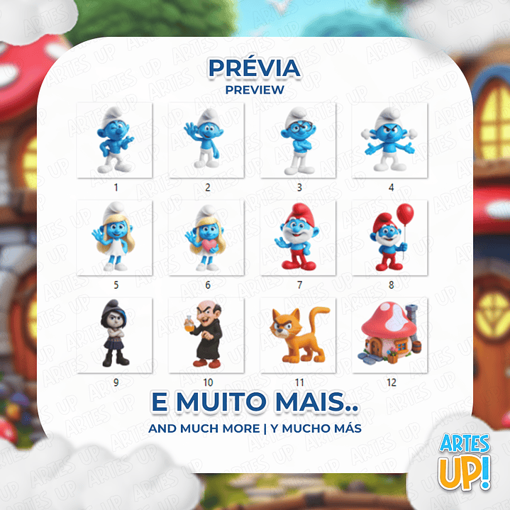 Kit Digital PNG Os Smurfs Clipart  2