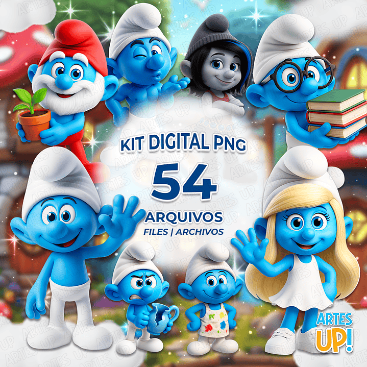 Kit Digital PNG Os Smurfs Clipart  1