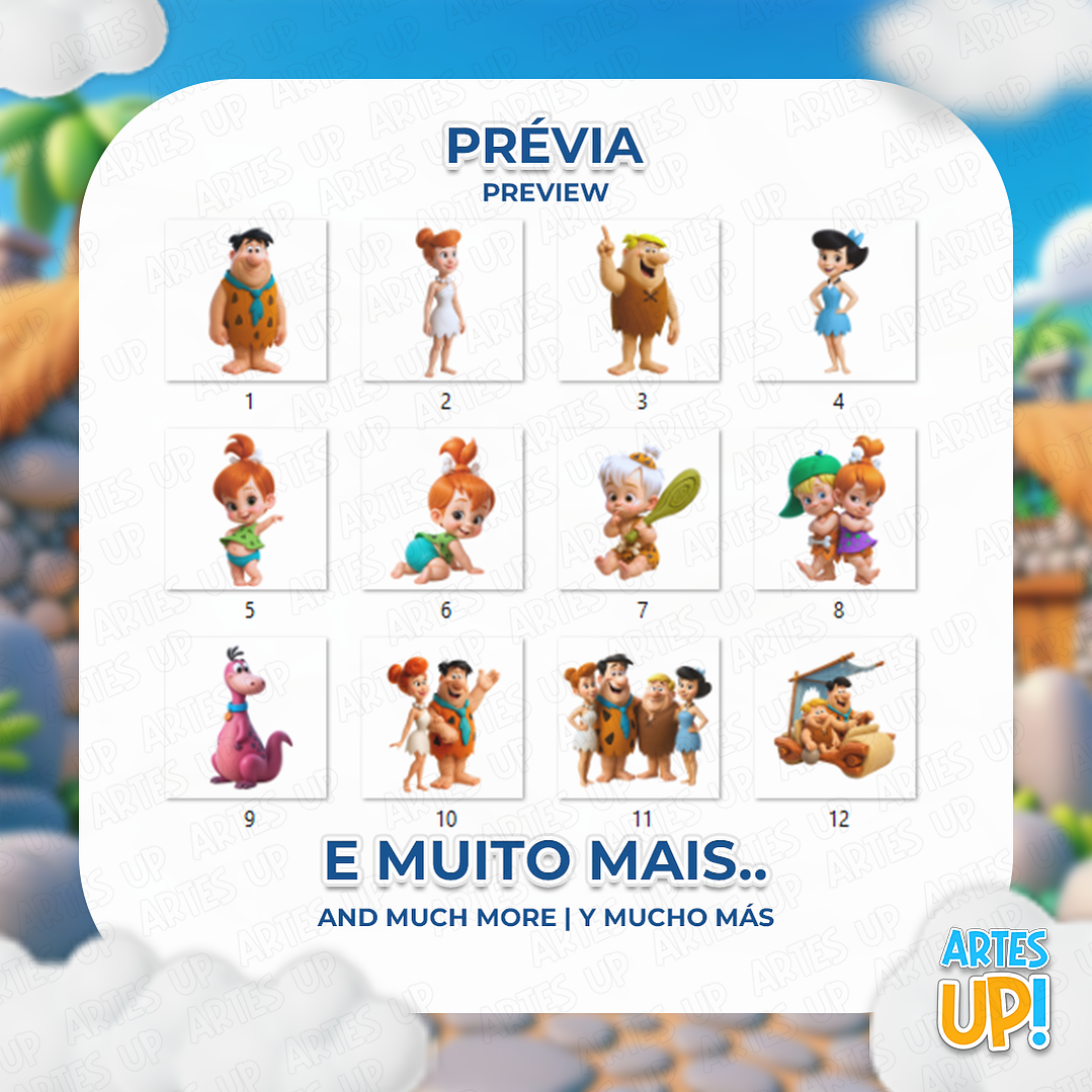 Kit Digital PNG Os Flintstones 3D Clipart  2