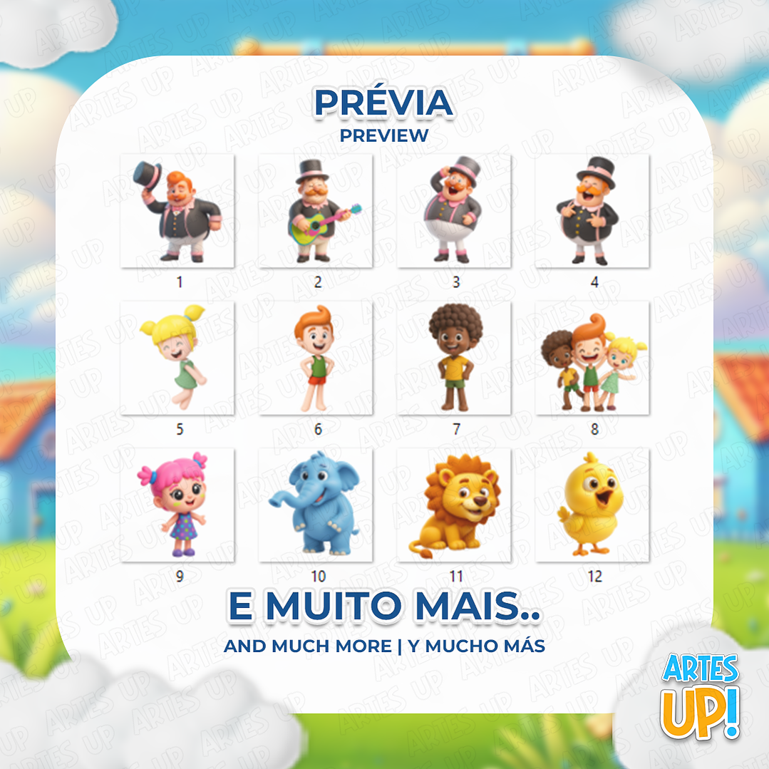 Kit Digital PNG Mundo Bita 3D Clipart  2