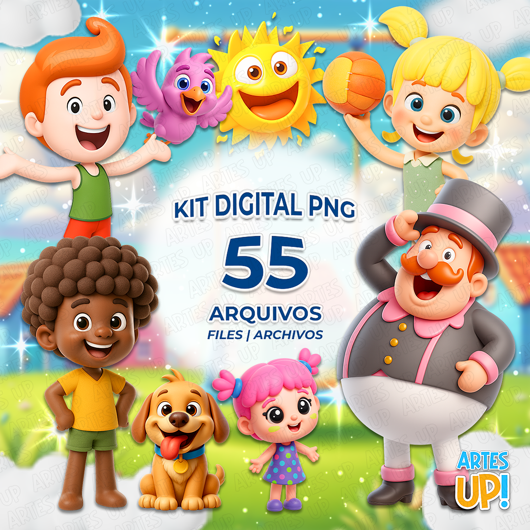Kit Digital PNG Mundo Bita 3D Clipart  1