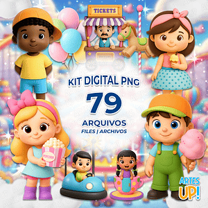 Kit digital PNG Parque de atracciones 3D Clipart