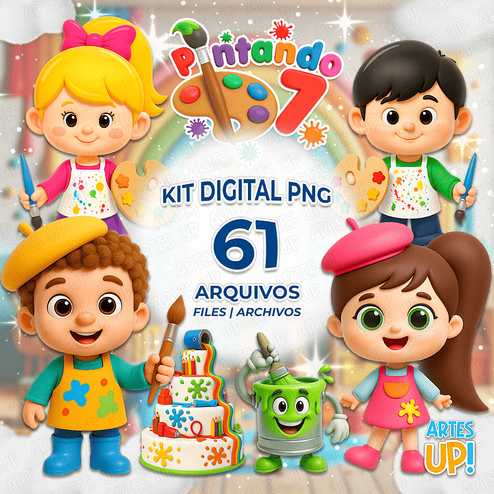 Kit Digital PNG Pintando o Sete Clipart  1