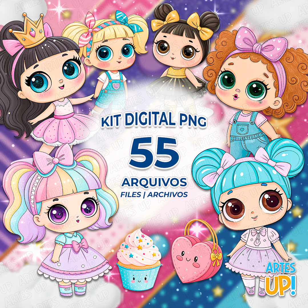 Kit Digital PNG LOL Surprise aquarela Clipart  1